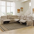 Parker Living Dalton Modern Fabric Reclining Sectional in Beige