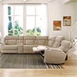 Parker Living Dalton Modern Fabric Reclining Sectional in Beige