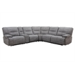 Parker Living Gladiator Faux Leather Power Reclining Sectional in Gray