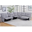 Parker Living Gladiator Faux Leather Power Reclining Sectional in Gray