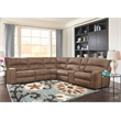 Parker Living Polaris Modern Fabric Power Reclining Sectional in Brown