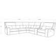 Parker Living Polaris Modern Fabric Power Reclining Sectional in Charcoal