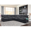 Parker Living Polaris Modern Fabric Power Reclining Sectional in Charcoal