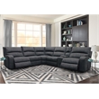 Parker Living Polaris Modern Fabric Power Reclining Sectional in Charcoal