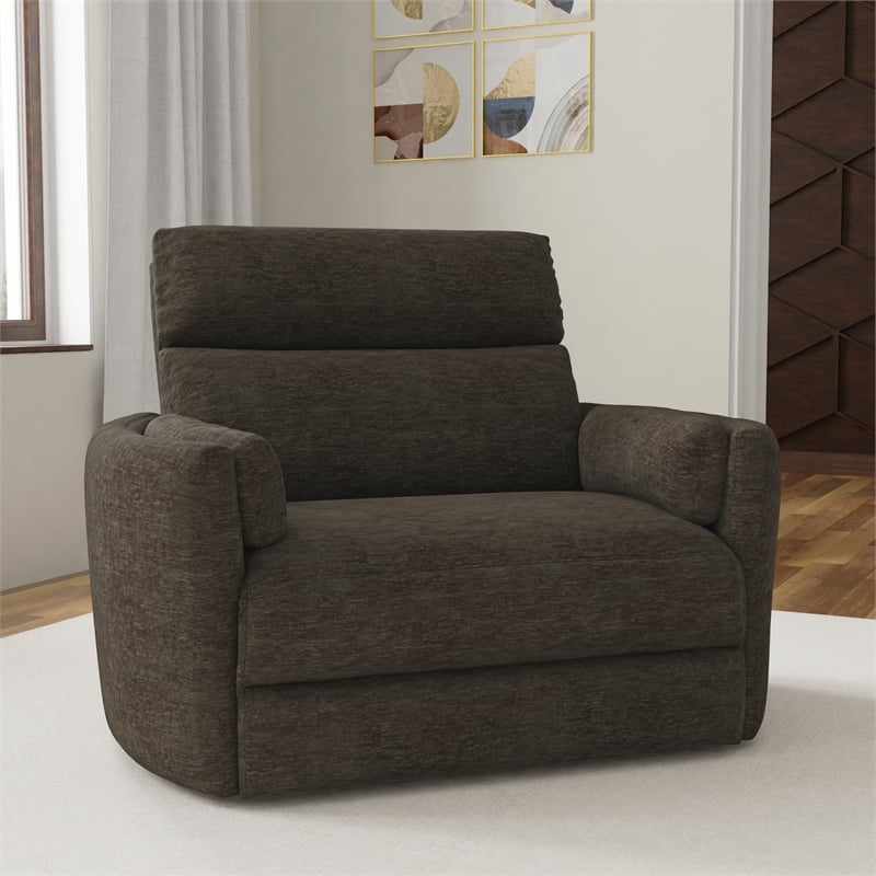 Parker Living Radius Modern Fabric Power Glider Recliner in Krypton Gray