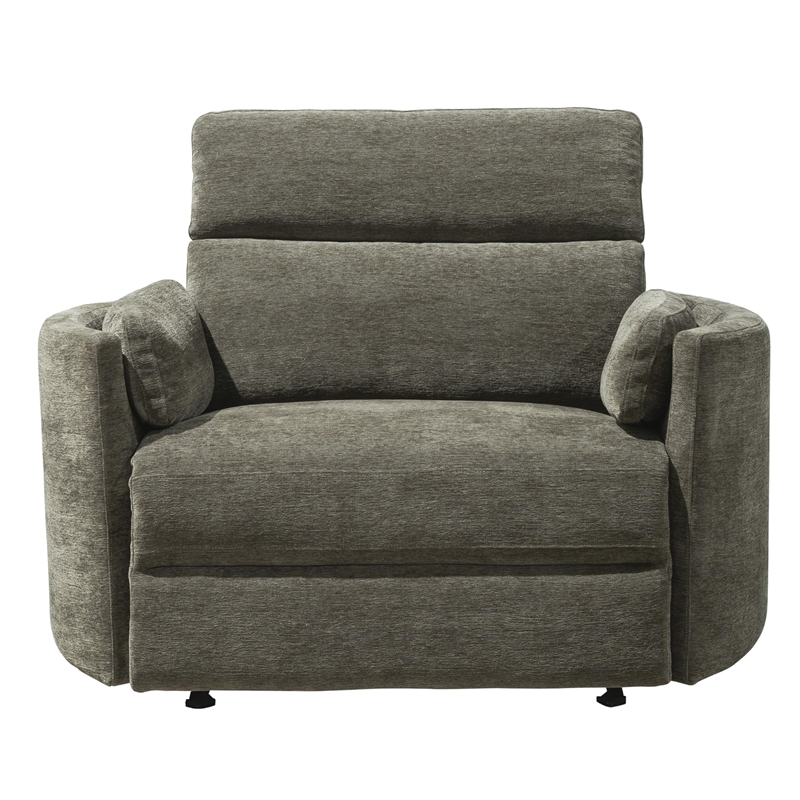 Parker Living Radius Modern Fabric Power Glider Recliner in Krypton Gray