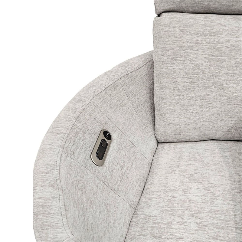 Parker Living Radius Modern Fabric Power Glider Recliner in Mega Gray
