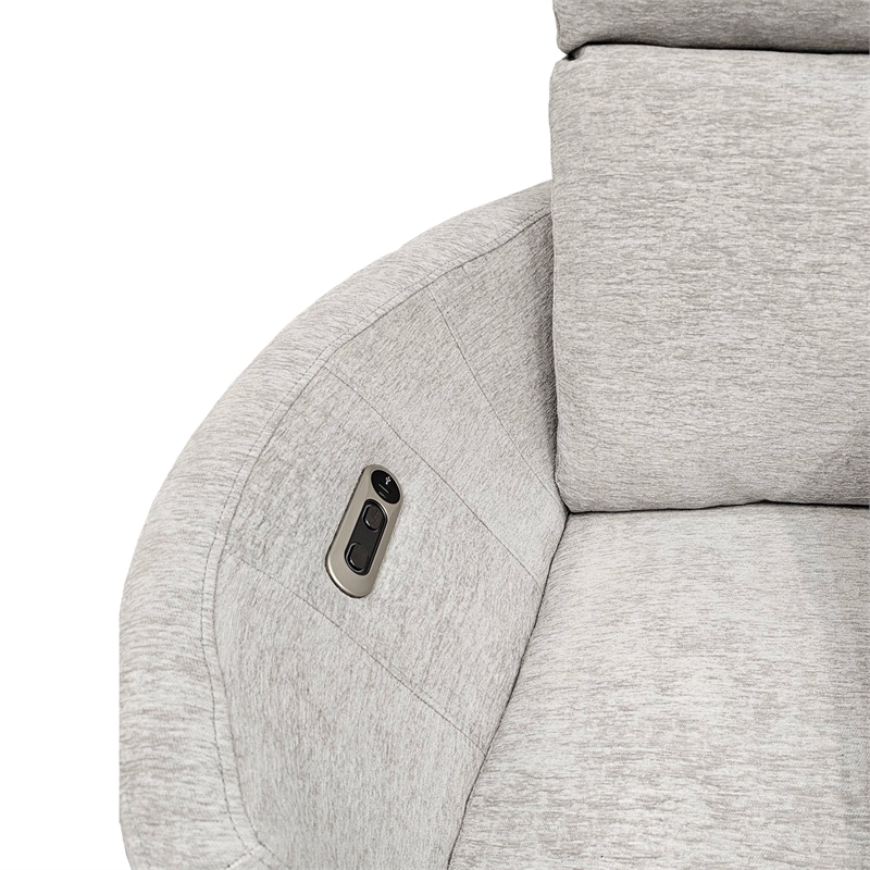 Parker Living Radius Modern Fabric Swivel Glider Recliner in Tatum River Rock