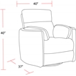 Parker Living Radius Modern Fabric Swivel Glider Recliner in Tatum River Rock