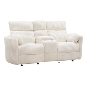 Parker Living Radius Fabric Power Glider Reclining Console Loveseat in Ivory