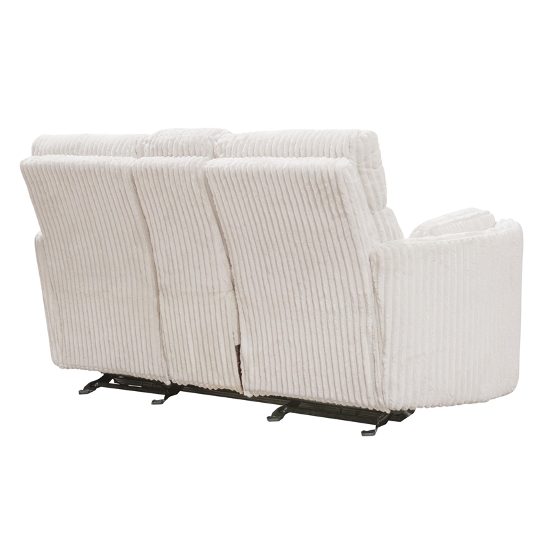 Parker Living Radius Fabric Power Glider Reclining Console Loveseat in Ivory