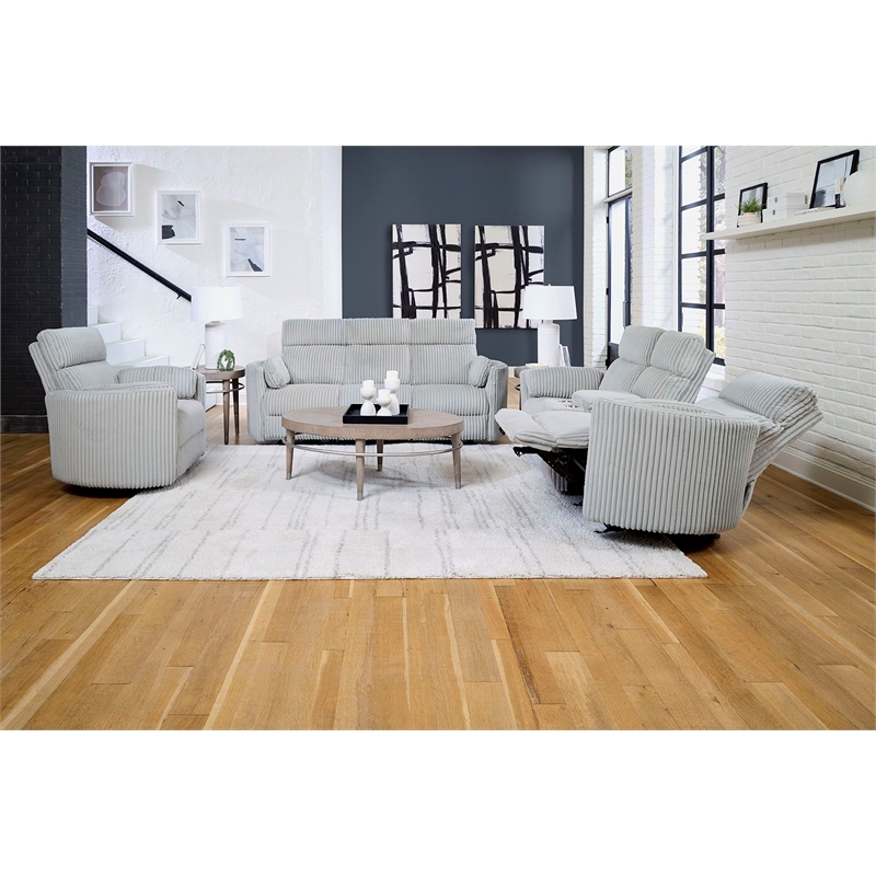 Parker Living Radius Modern Fabric Power Reclining Sofa in Gray