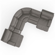 Parker Living Spartacus Modern Faux Leather Reclining Sectional in Gray