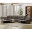 Parker Living Spartacus Modern Faux Leather Reclining Sectional in Gray