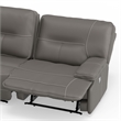 Parker Living Spartacus Modern Faux Leather Reclining Sectional in Gray