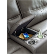 Parker Living Spartacus Modern Faux Leather Reclining Sectional in Gray