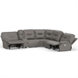 Parker Living Spartacus Modern Faux Leather Reclining Sectional in Gray