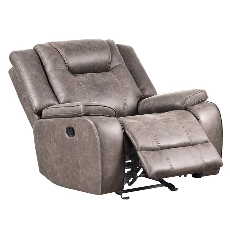 Parker Living Blake Traditional Microfiber Glider Recliner in Taupe