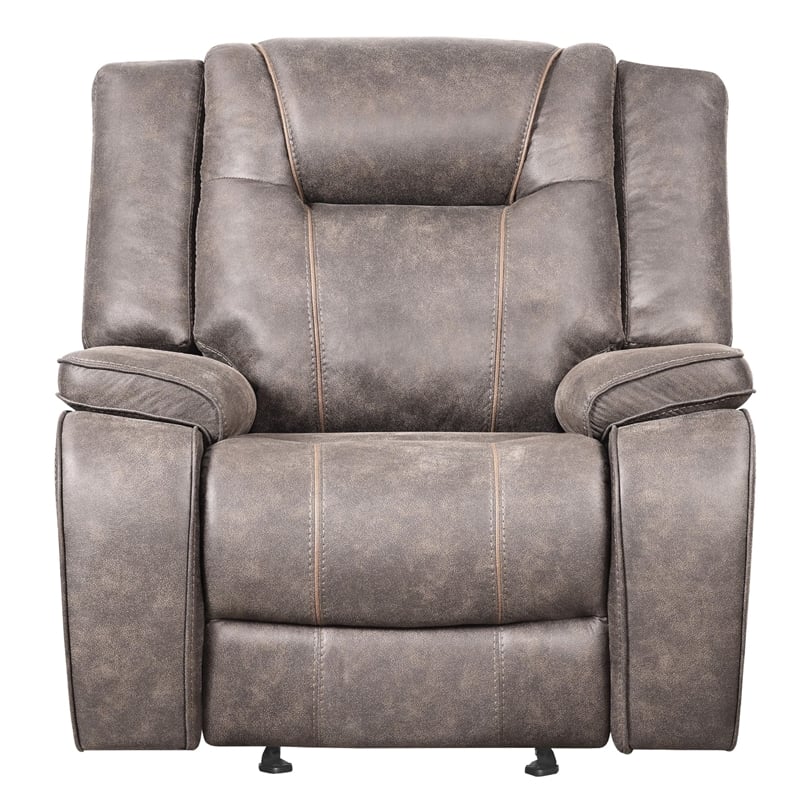 Parker Living Blake Traditional Microfiber Glider Recliner in Taupe