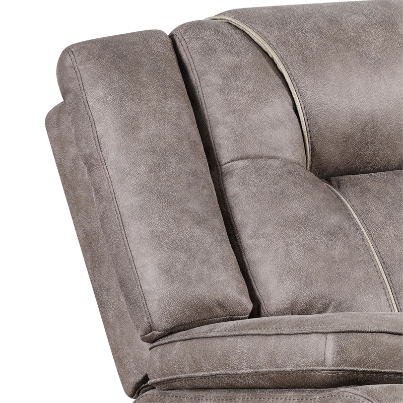 Parker Living Blake Traditional Microfiber Reclining Console Loveseat in Taupe