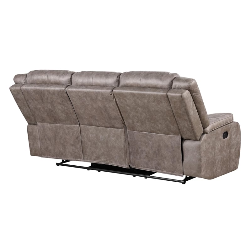 Parker Living Blake Traditional Microfiber Reclining Sofa in Taupe