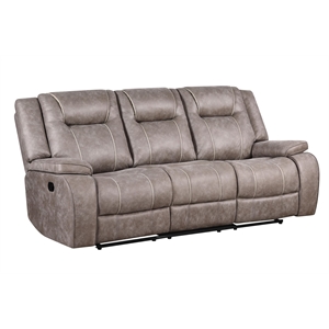 Parker Living Blake Traditional Microfiber Reclining Sofa in Taupe