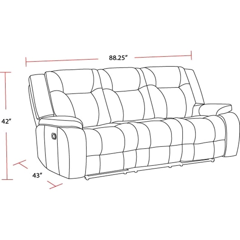 Parker Living Blake Traditional Microfiber Reclining Sofa in Taupe