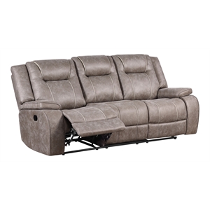 parker living blake traditional microfiber reclining sofa in taupe