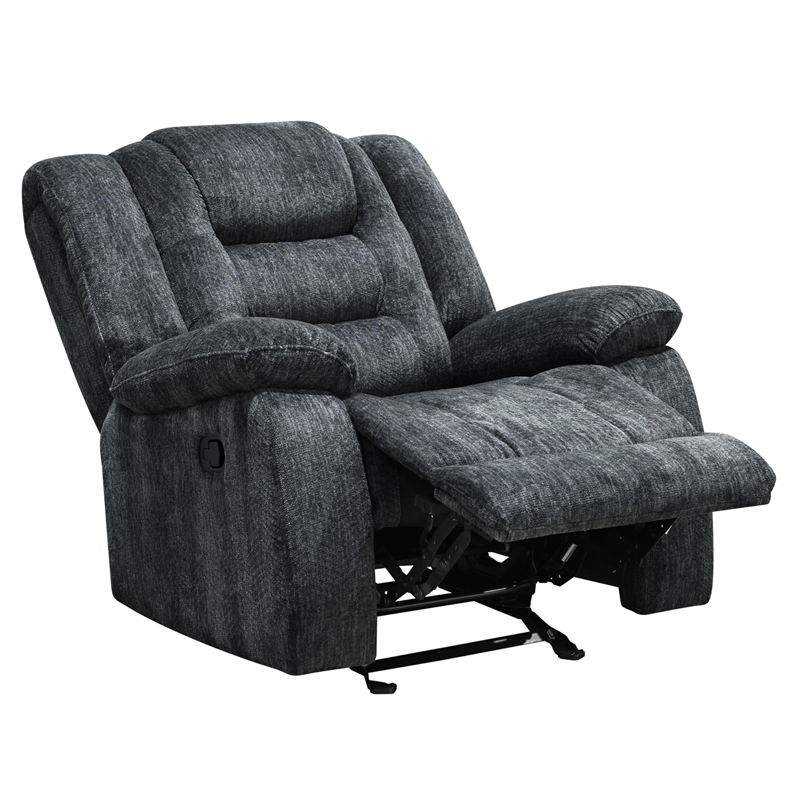 Parker Living Bolton Polyester Blend Velvet Fabric Glider Recliner in Gray