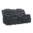 Parker Living Bolton Polyester & Velvet Fabric Glider Console Loveseat in Gray