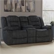 Parker Living Bolton Polyester & Velvet Fabric Glider Console Loveseat in Gray