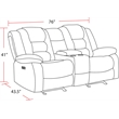Parker Living Bolton Polyester & Velvet Fabric Glider Console Loveseat in Gray