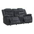 Parker Living Bolton Polyester & Velvet Fabric Glider Console Loveseat in Gray
