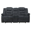 Parker Living Bolton Polyester & Velvet Fabric Glider Console Loveseat in Gray