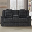 Parker Living Bolton Polyester & Velvet Fabric Glider Console Loveseat in Gray