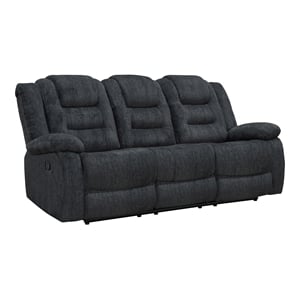 parker living bolton polyester blend velvet fabric dual reclining sofa in gray