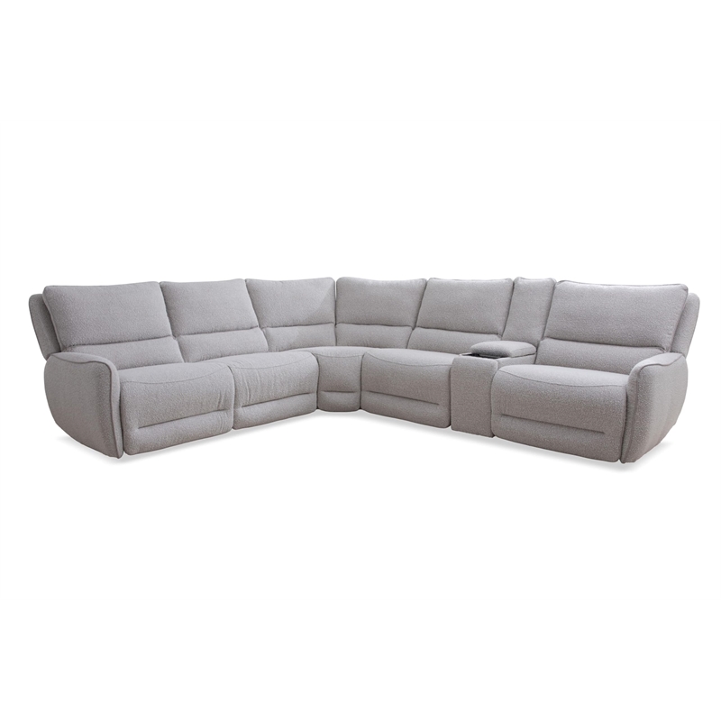 Parker Living Stellar Modern Fabric Reclining Sectional in Gray