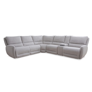 Parker Living Stellar Modern Fabric Reclining Sectional in Gray