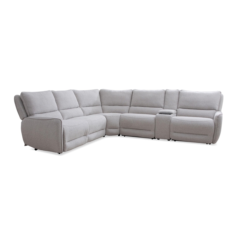 Parker Living Stellar Modern Fabric Reclining Sectional in Gray