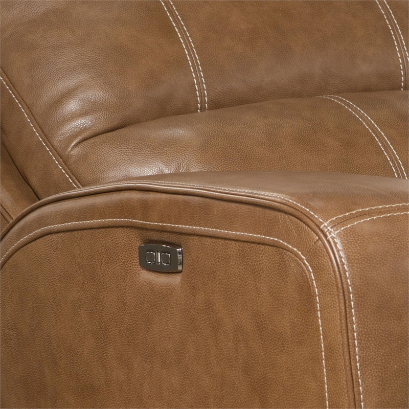 Parker Living Swift Modern 6 Pc Leather Reclining Sectional in Brown
