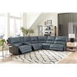 Parker Living Whitman Modern 6 Pc Leather Reclining Sectional in Azure