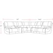 Parker Living Whitman Modern 6 Pc Leather Reclining Sectional in Gray
