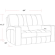 Parker Living Rockford Traditional Leather Power Reclining Loveseat in Brown