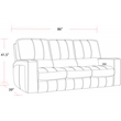 Parker Living Rockford Traditional Leather Triple Reclining Sofa in Brown