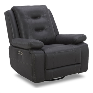 parker living caldwell - tahoe charcoal power swivel glider recliner p2