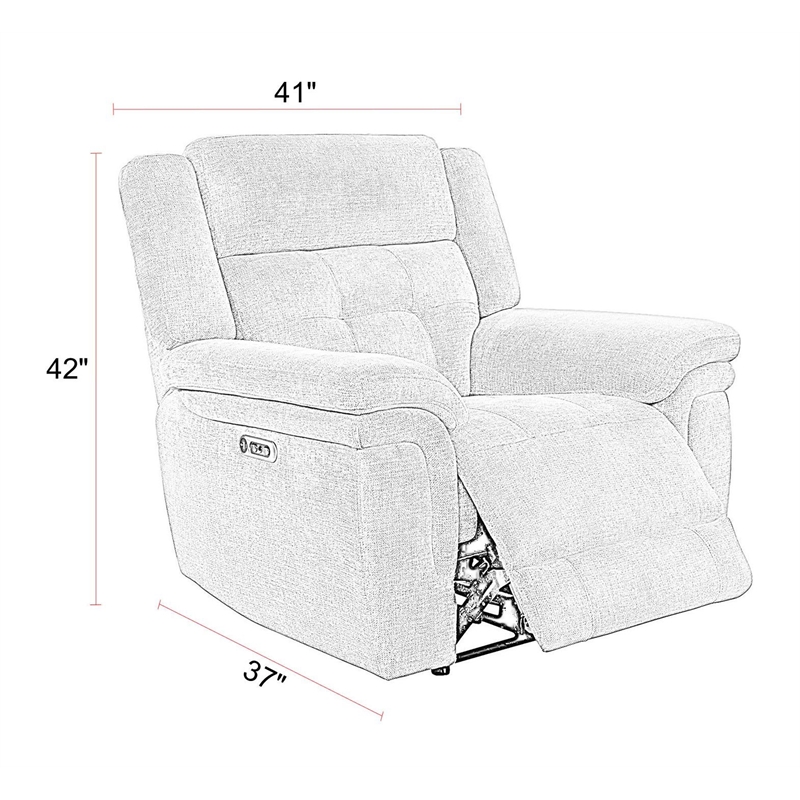 Parker Living Richland - Bristol Grey Power Recliner P2