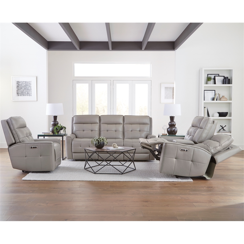 Parker Living Canterbury Pewter Power Reclining Zero Gravity Console Loveseat P2