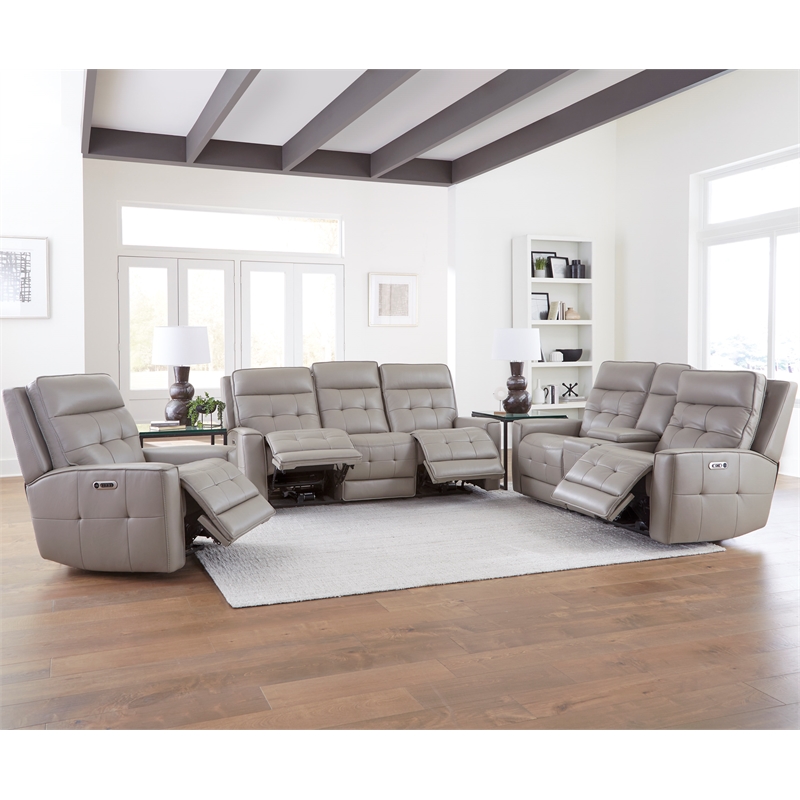 Parker Living Canterbury Pewter Power Reclining Zero Gravity Console Loveseat P2
