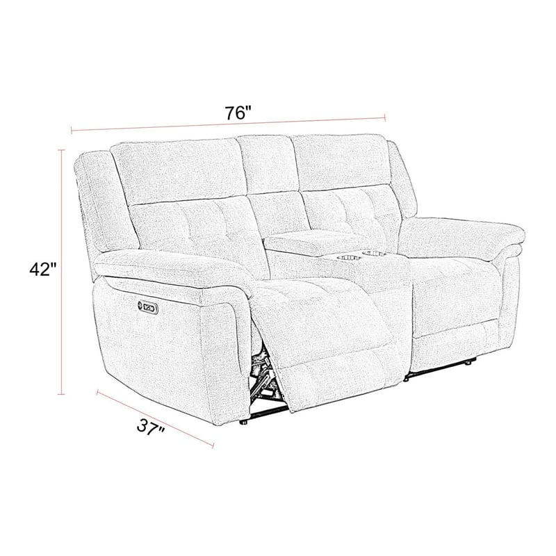Parker Living Richland - Bristol Grey Power Reclining Console Loveseat P2