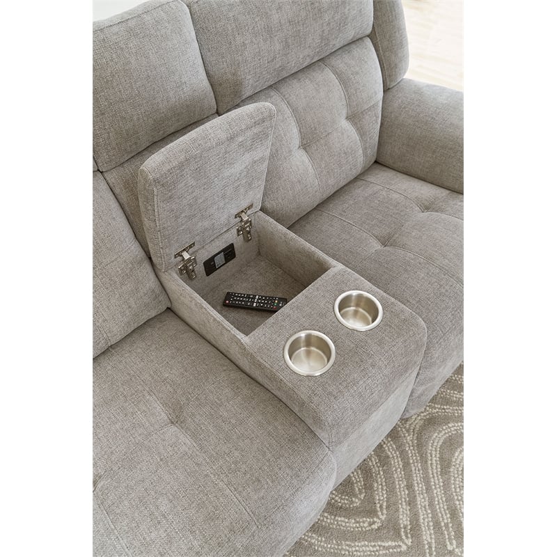 Parker Living Richland - Bristol Grey Power Reclining Console Loveseat P2